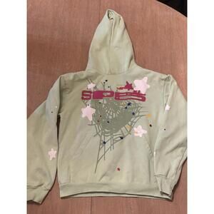 Sp5der Men's Hoodie Size M Mint Green Previously Owned